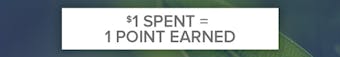 $1 spent = 1 reward point earned