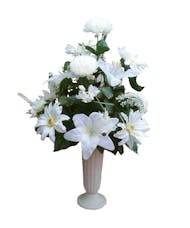 White Floral Cemetery Tribute
