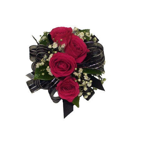 black and pink corsage