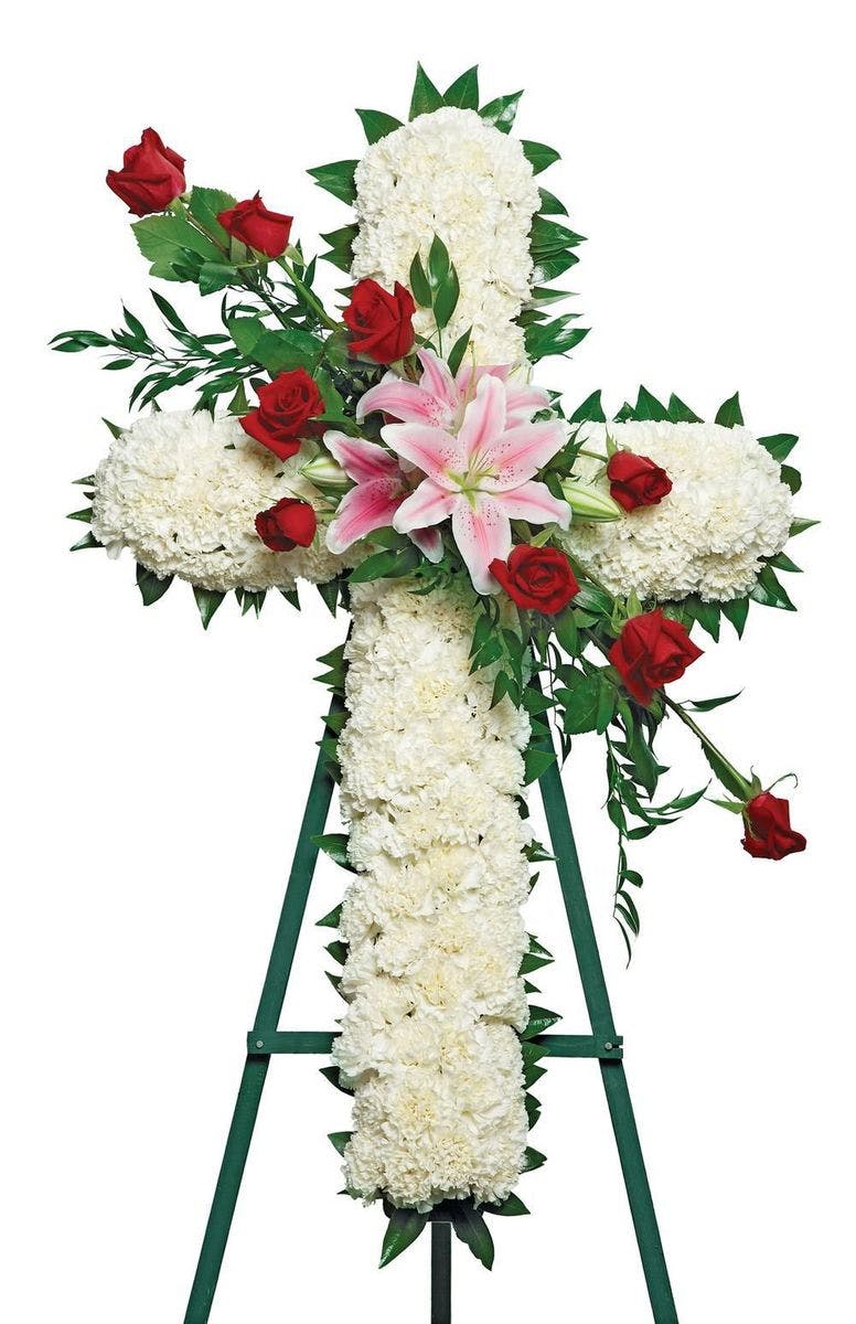 Floral Cross Arrangement Arizona Sympathy Delivery Phoenix Flower Shops