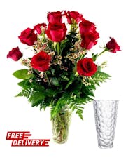 Premium Red Roses - Delivery Included