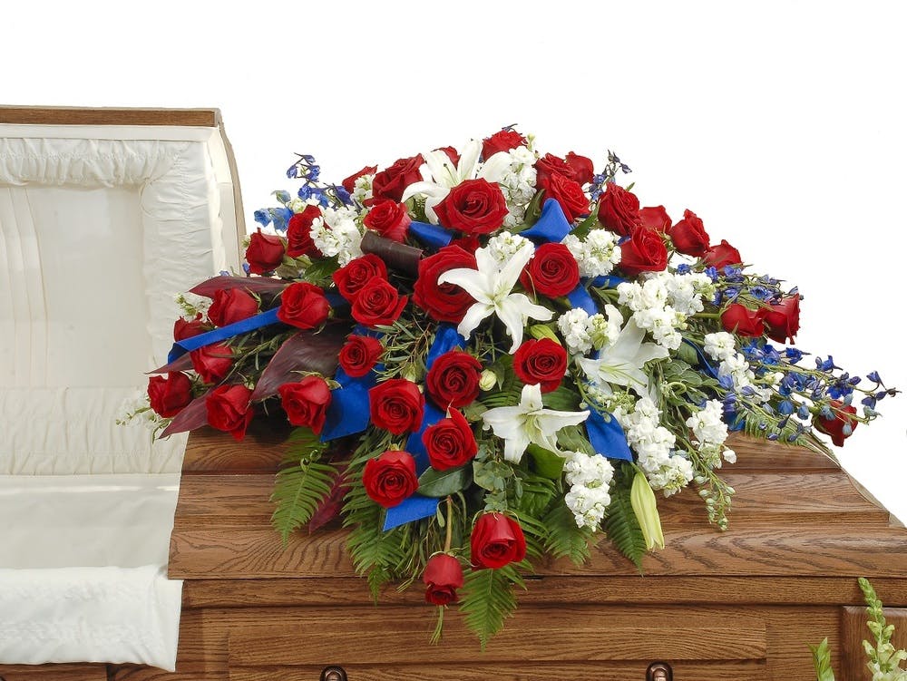 Patriotic Casket Spray Phoenix Flower Shops (AZ) Patriotic Sympathy