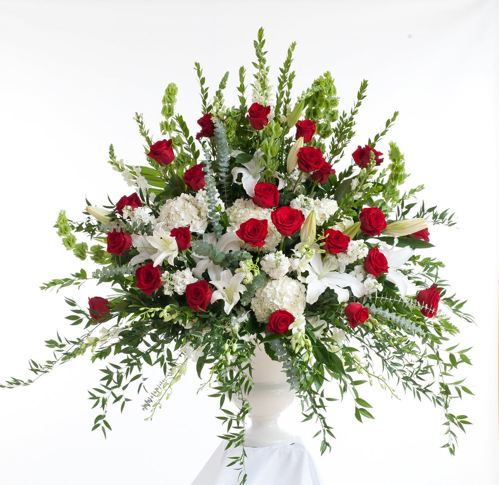 Red & White Traditional Tribute Phoenix (AZ) Sympathy Flower