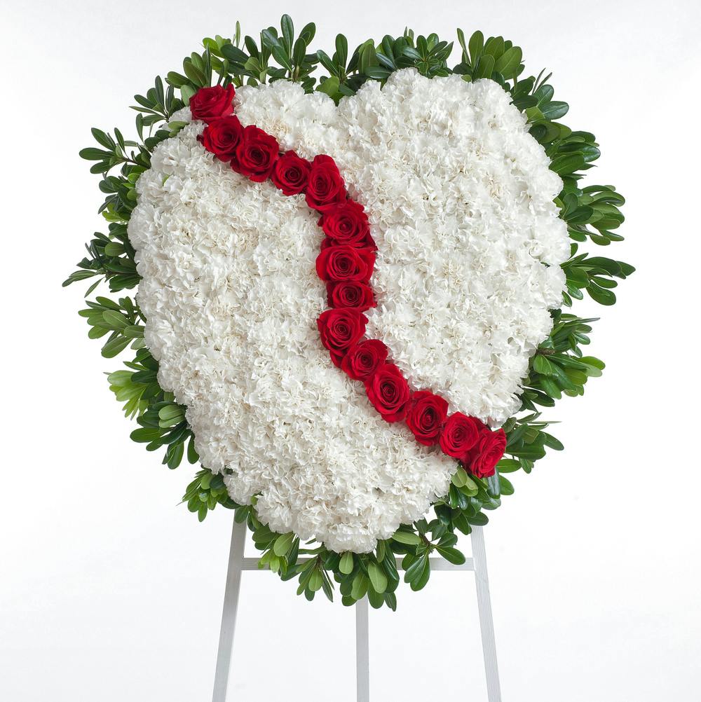 Red & White Broken Heart Phoenix (AZ) Sympathy & Funeral Flowers