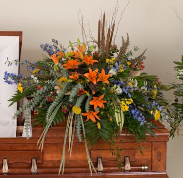 Woodland Casket Spray Arizona Funeral Flowers Phoenix Flower Shops