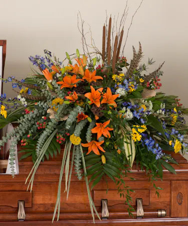 Woodland Casket Spray Arizona Funeral Flowers Phoenix Flower Shops