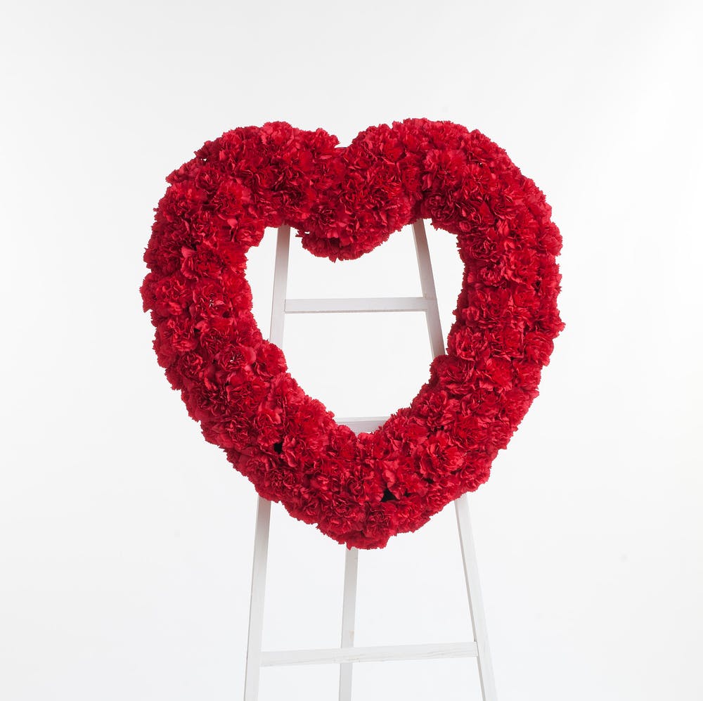 Red Carnation Heart Sympathy Flower Delivery (AZ) Phoenix Flower Shops