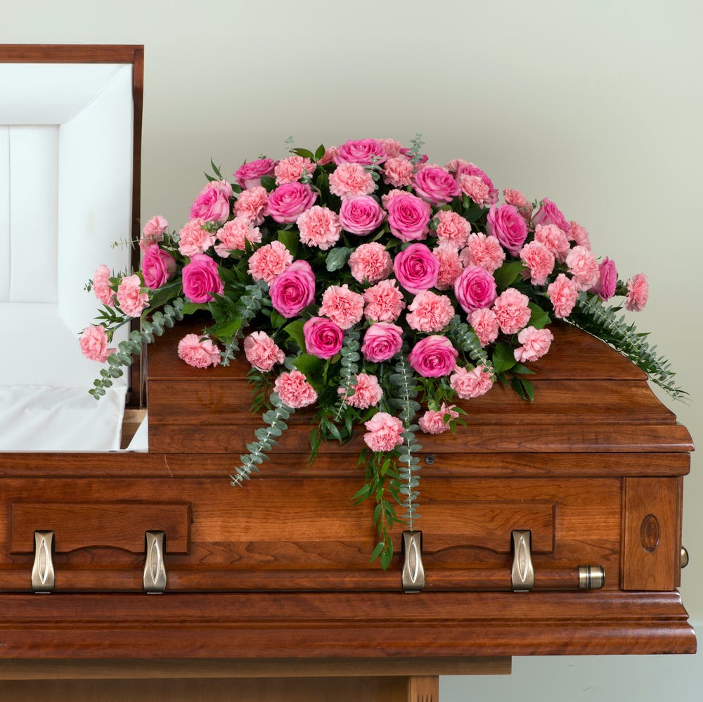 Pink Rose & Carnation Casket Spray | Sympathy Flower Delivery (AZ ...