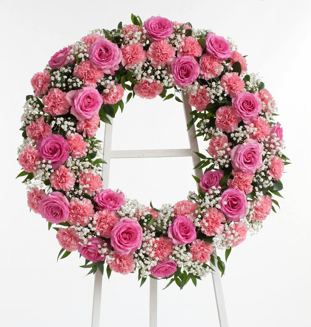 Pink Rose & Carnation Wreath Phoenix Flower Shops (AZ) Sympathy