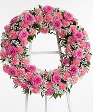 Pink Rose & Carnation Wreath