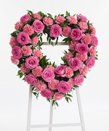 Pink Rose & Carnation Heart