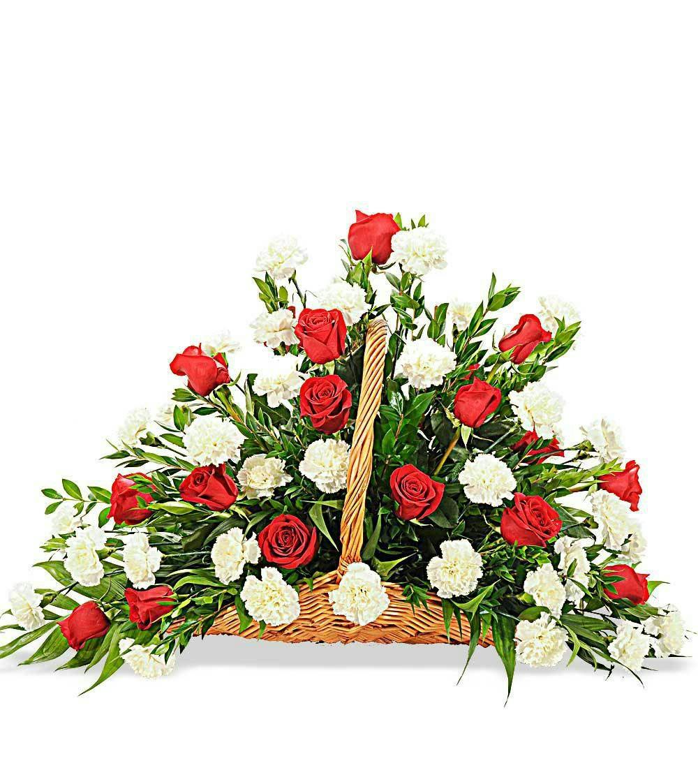 Rose & Carnation Fireside Basket Phoenix Flower Shops (AZ) Sympathy