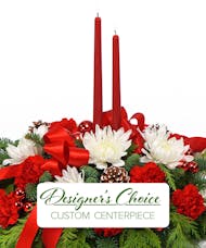 Designers Choice Holiday Centerpiece with Candles