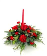 One Candle Holiday Centerpiece